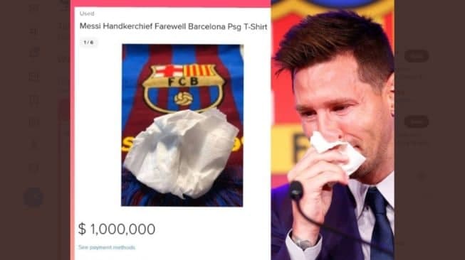 Gila.. Harga Tisu Bekas Lionel Messi Dibandrol Miliaran Rupiah