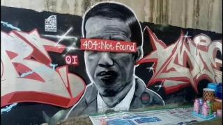 Mural 404 Not Found Bergambar Presiden Jokowi Muncul di Tangerang