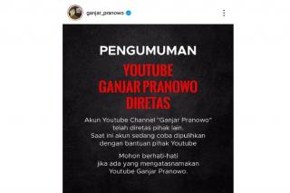 Waduh... Channel YouTube Ganjar Pranowo Diretas