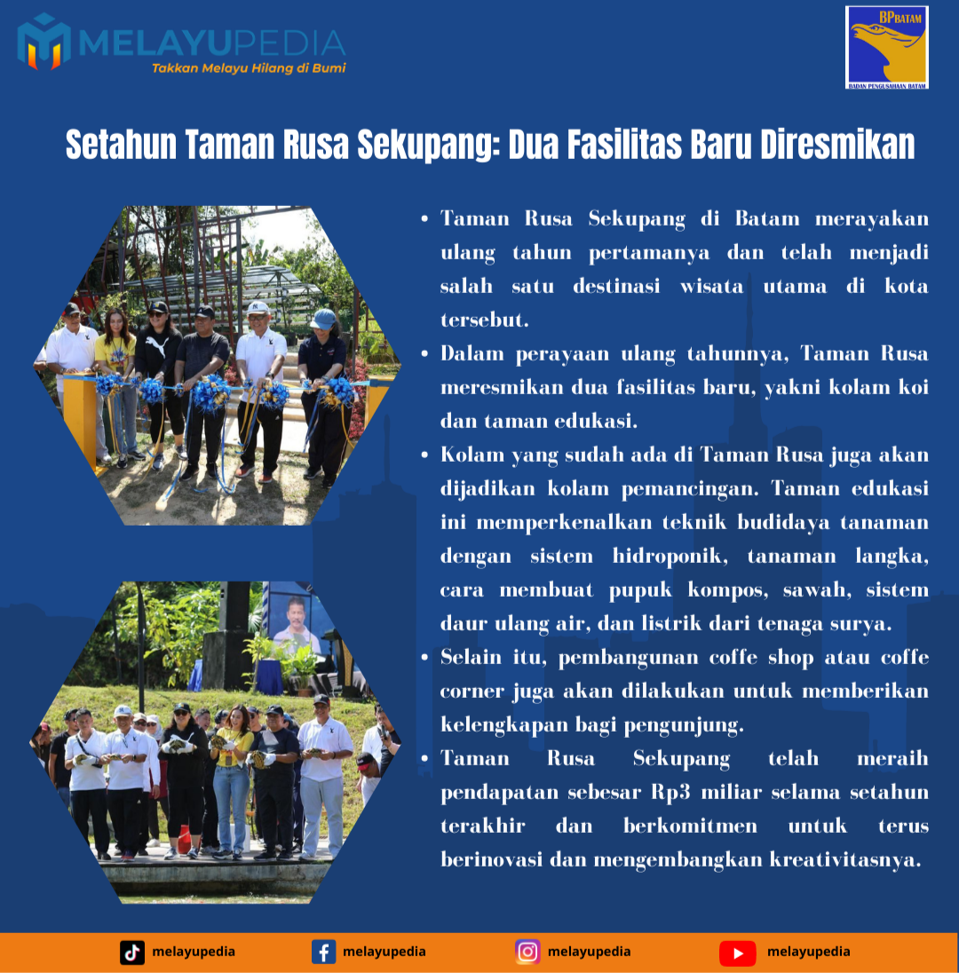 INFOGRAFIS: Setahun Taman Rusa Sekupang: Dua Fasilitas Baru Diresmikan