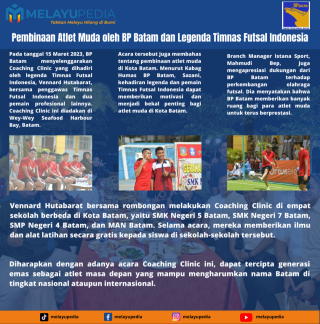 INFOGRAFIS: Pembinaan Atlet Muda oleh BP Batam dan Legenda Timnas Futsal Indonesia