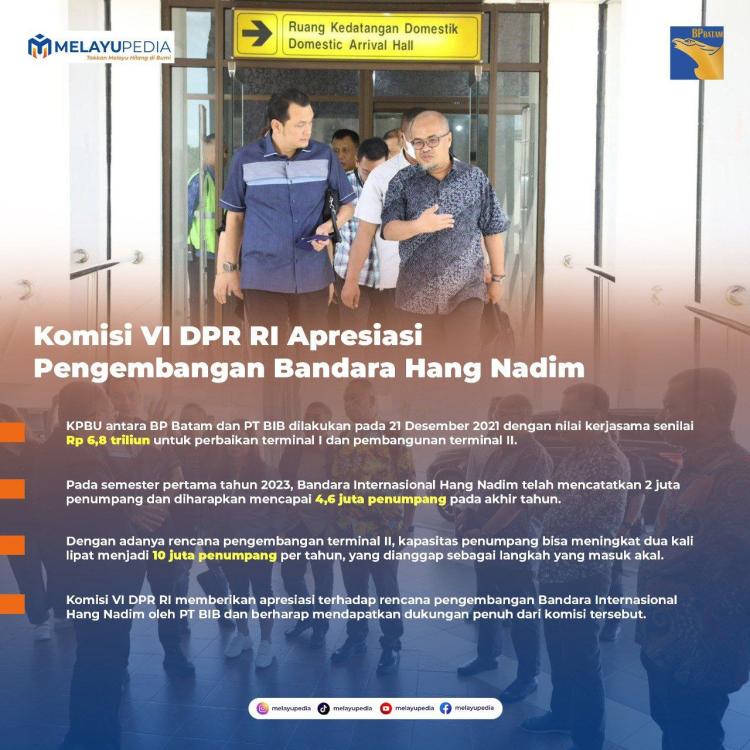 INFOGRAFIS: Komisi VI DPR RI Apresiasi Pengembangan Bandara Hang Nadim