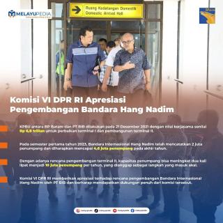 INFOGRAFIS: Komisi VI DPR RI Apresiasi Pengembangan Bandara Hang Nadim