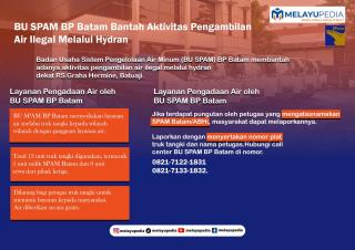 INFOGRAFIS: BU SPAM BP Batam Bantah Aktivitas Pengambilan Air Ilegal Melalui Hydran