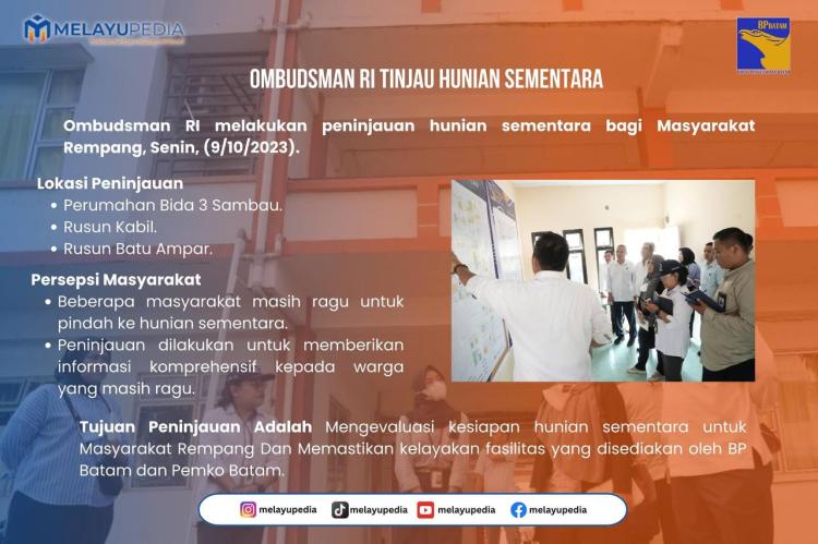 INFOGRAFIS: Ombudsman RI Tinjau Hunian Sementara Warga Rempang