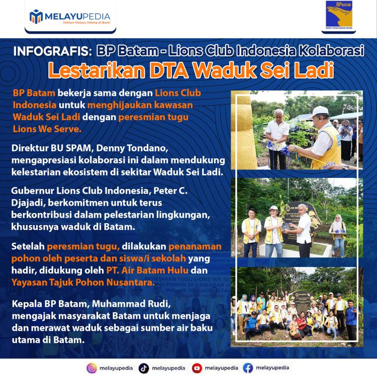 INFOGRAFIS: BP Batam - Lions Club Indonesia Kolaborasi Hijaukan Waduk Sei Ladi