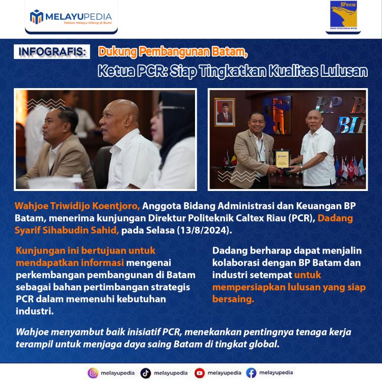 INFOGRAFIS: Dukung Pembangunan Batam, Ketua PCR: Siap Tingkatkan Kualitas Lulusan