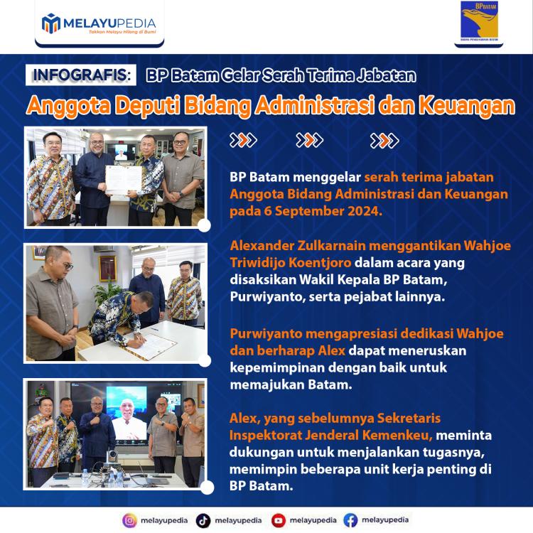 INFOGRAFIS: BP Batam Gelar Serah Terima Jabatan Anggota Deputi Bidang Administrasi dan Keuangan