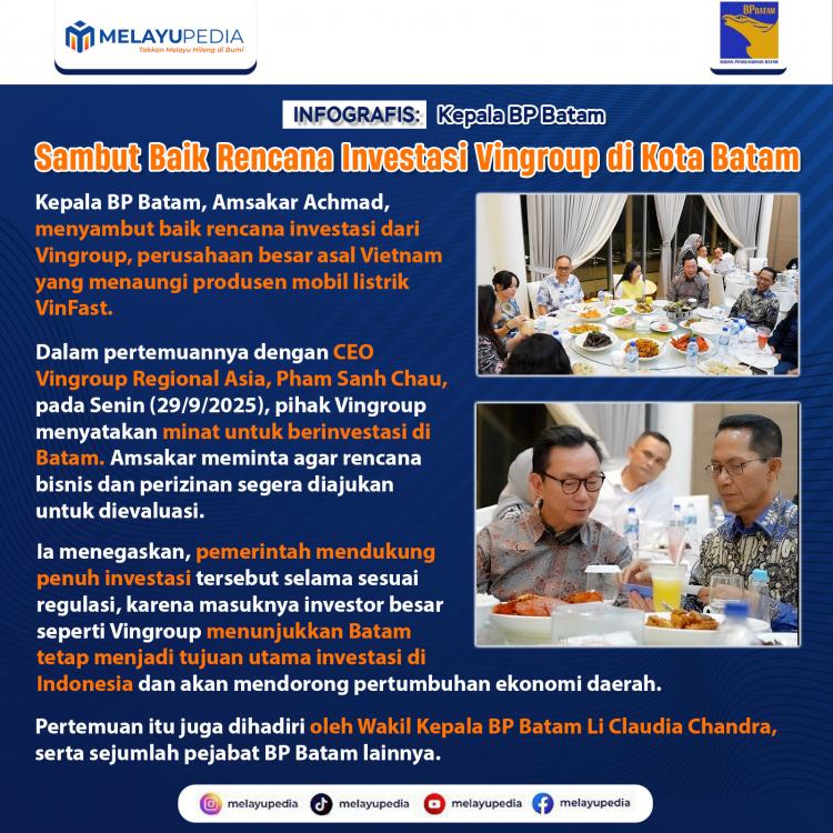 INFOGRAFIS: Kepala BP Batam Sambut Baik Rencana Investasi Vingroup di Kota Batam